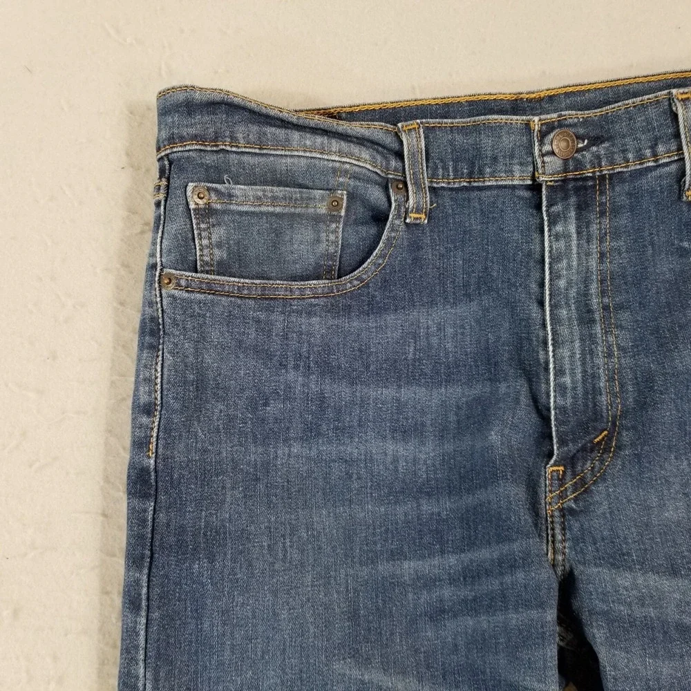 Levi's 505 jeans men's 36x32 regular fit straight blue stretch denim pants
